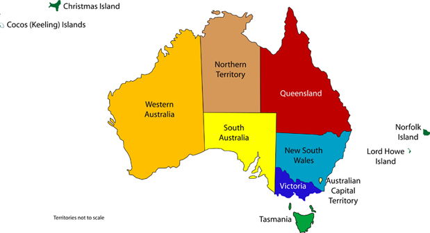 Australian States map